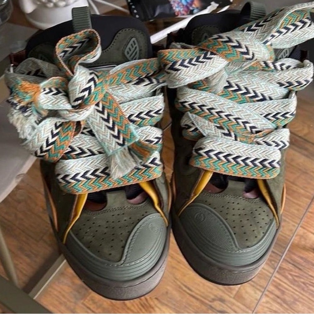 Lanvin Green and Multicolor Sneakers